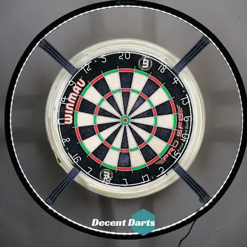 Front view of the Target Corona Vision Dartboard Light